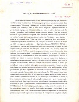 A situação dos Apyterewa-Parakanã
