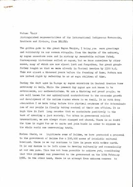 Declaração de um representante dos movimentos indígenas internacionais