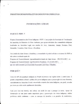 Projetos Demonstrativos dos Povos Indígenas  - PDPI