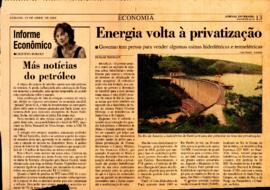 Energia volta à privatização (matéria jornalística)