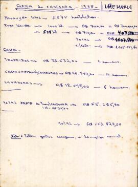 Anotações sobre a safra de castanha de 1978