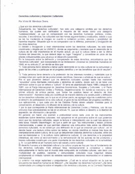 Derechos culturales y Espacios culturales