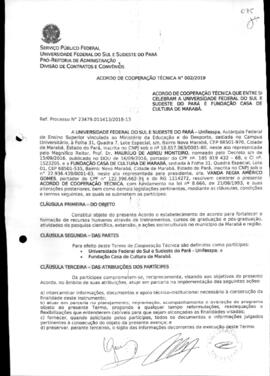 Acordo de Cooperação Técnica nº 002/2019 – UNIFESSPA e Fundação Casa de Cultura de Marabá