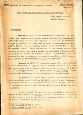 Relatório do Instituto de Planejamento Econômico e Social