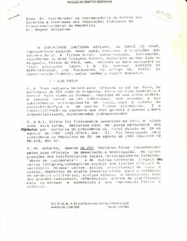 Carta ao Coordenador da Defesa dos Direitos e Interesses das Populações Indígenas da Procuradoria...