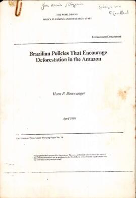 Brazilian Policies That Encourage Deforestation in the Amazon