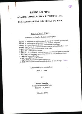 Relatório  dos subprojetos  indígenas do PD/A