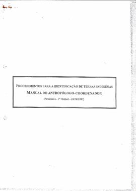 Procedimentos para a identificação de terras indígenas- manual do Antropólogo