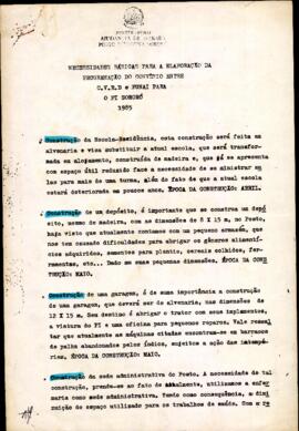 Necessidades básicas para a elaboração da programação do convênio entre CVRD e FUNAI para o P.I S...