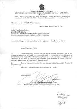 Solicitação de cadeia dominial de área adjacente à Cidade Universitária