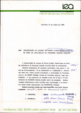 Implantação de Usinas de Ferro-Liga e Ferro-Gusa na Área de Influência do Programa Grande Carajás.