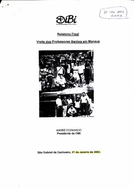 Relatório final- Visita dos Professores Baniwa em Manaus.