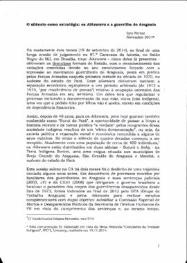 O silêncio  como estratégia: os Aikewara e a guerrilha do Araguaia