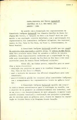 Carta-Proposta dos Índios Parkatejê (Gaviões) do P.I Mãe Maria (PA)