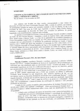 Certificação Florestal, Mecanismo de Desenvolvimento Limpo ( MDL) e Crédito de Carbono.