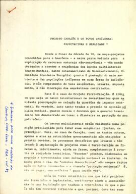 Projeto Carajás e os povos indígenas: expectativas e realidade