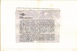 Protesto escrito sobre o processo de industrialização provocado pelo PGC no estado do Maranhão.