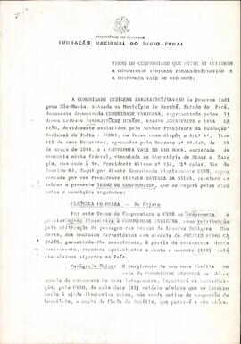 Termo de compromisso celebrado entre a comunidade indígena Parkatejê e a Companhia Vale do Rio