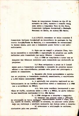 Termo de compromisso firmado entre a Companhia Vale do Rio Doce, Comunidade Indígena Parkatejê e ...