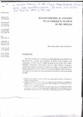 Reassentamento de Atingidos Pelas Barragens da bacia do Rio Uruguai