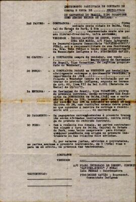 Instrução particular de contrato de compra e venda de hectolitros de castanhas do Brasil, tipo To...