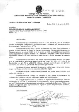 Processo de Implantação da UNIFESSPA: Solicitação de Concurso Público Emergencial e a Consolidaçã...