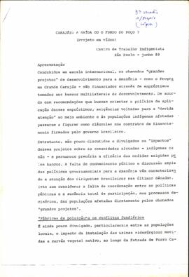 Carajás: A saída ou o Fundo do Poço ?
