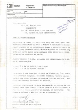 Email enviado ao Presidente Dr. Marcos Tito