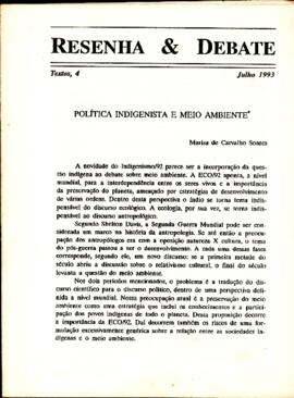 Política Indigenista e Meio Ambiente.