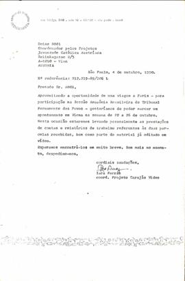 Carta ao Heinz Hodl, Coordenador pelos Projetos Juventude Católica Austríaca.