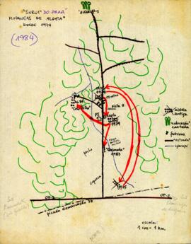 Mapa: Suruí do Pará mudanças de aldeia