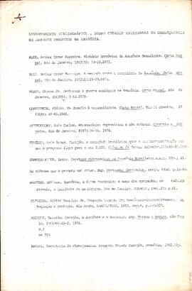 Levantamento Bibliográfico sobre cidades originadas em consequência de grandes projetos na Amazônia.