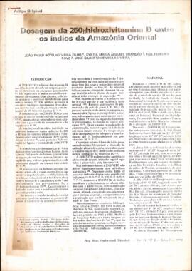 Dosagem da 250 Hidroxivitamina D entre os índios da Amazônia Oriental