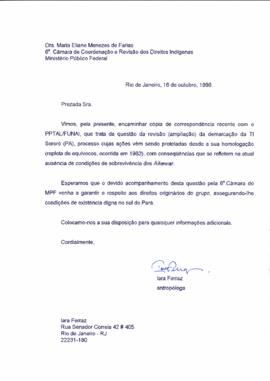 Carta à Dra. Maria Eliana Menezes de Farias