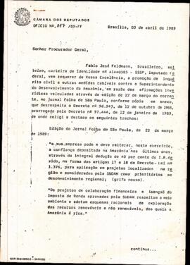 Pedido para a promoção de Inquérito civil contra a Superintendente do Desenvolvimento da Amazônia...